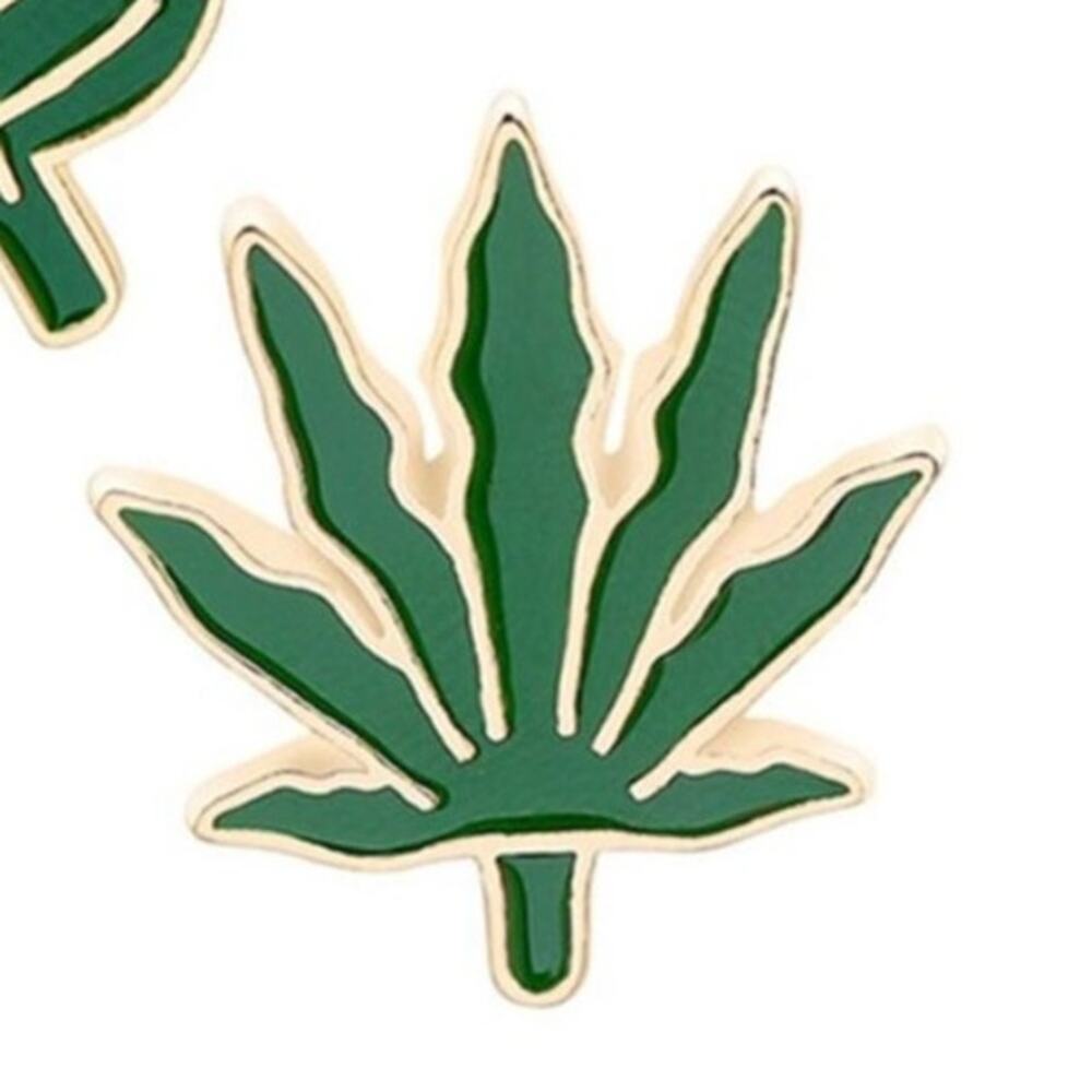 Herb Flower Chronic Leaf Pin Brooch